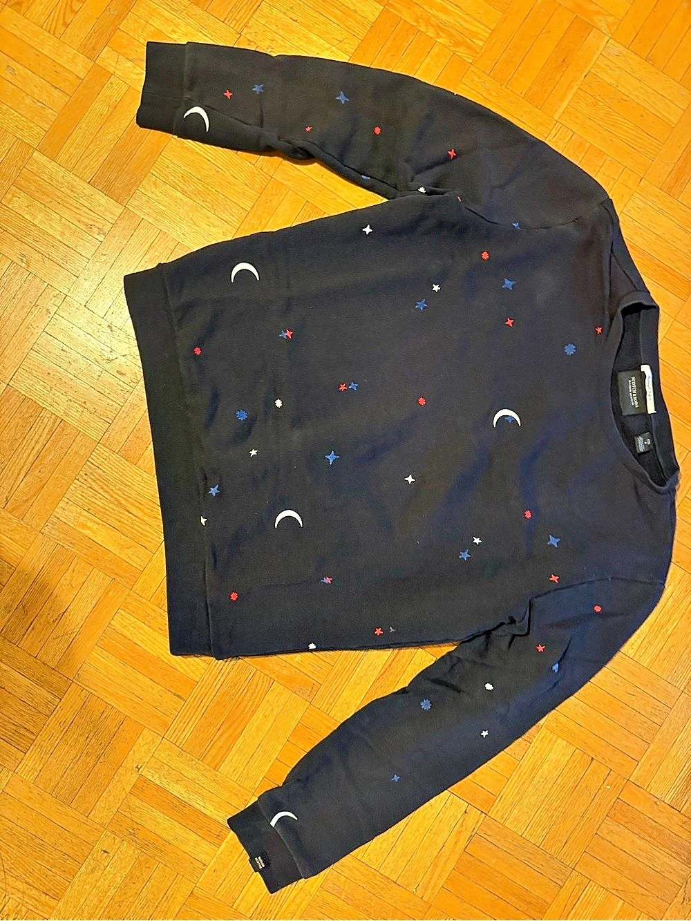 Scotch & Soda Midnight Safari Star Moon Print Sweatshirt Black Small